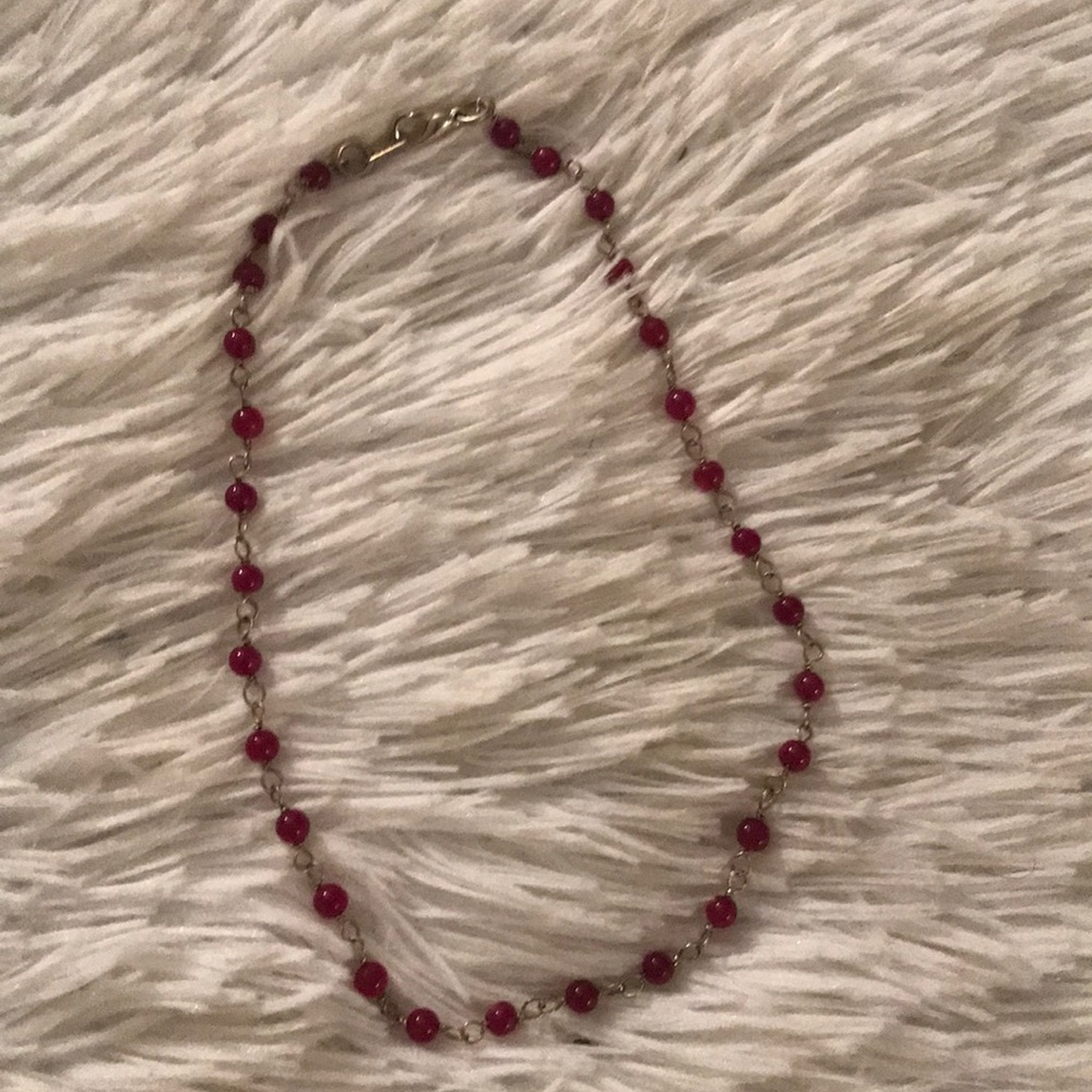 Red beaded choker